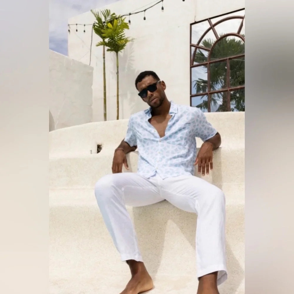 NWT Kenny Flowers “The Casa Blanca White Linen Vacation Pants” - Picture 8 of 13